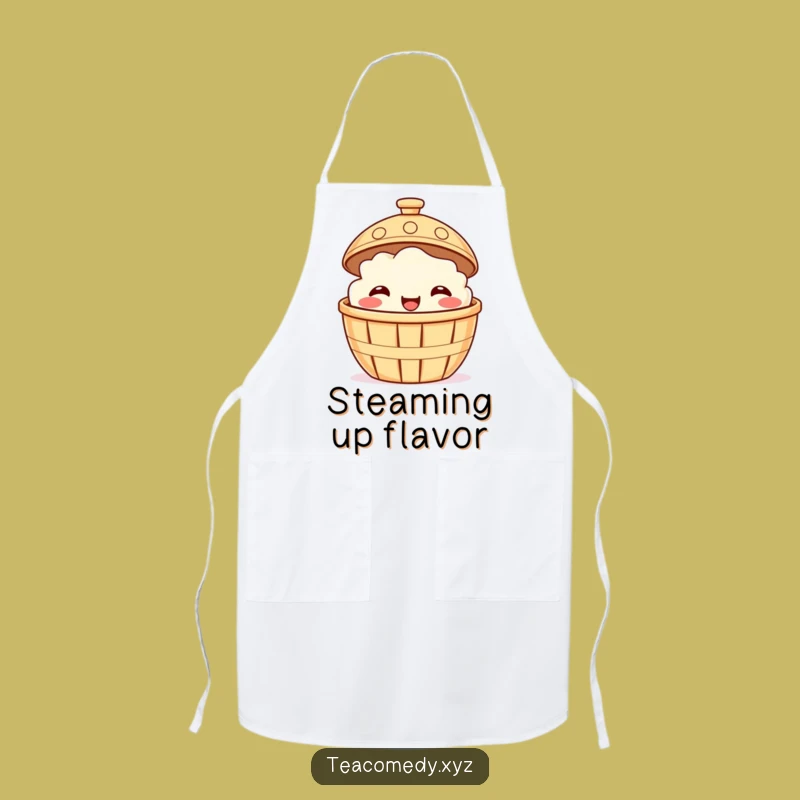 Funny Dim Sum Apron - Smiling Basket Kitchen Wear, Hilarious Foodie Chef Gift