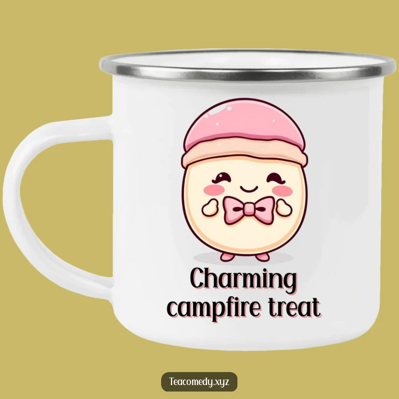 Funny Macaron Bowtie Curtsey Camping Mug: Sweet Adventures, Hilarious Companion
