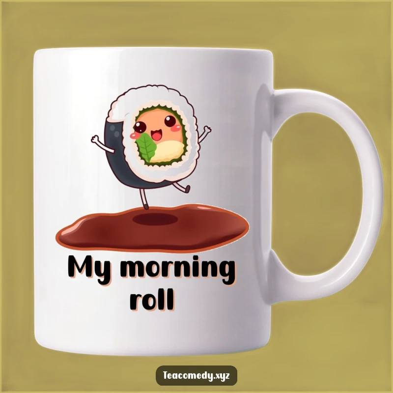Funny Sushi Roll Mug - Dancing Legs Delight, Hilarious Foodie Gift Cup