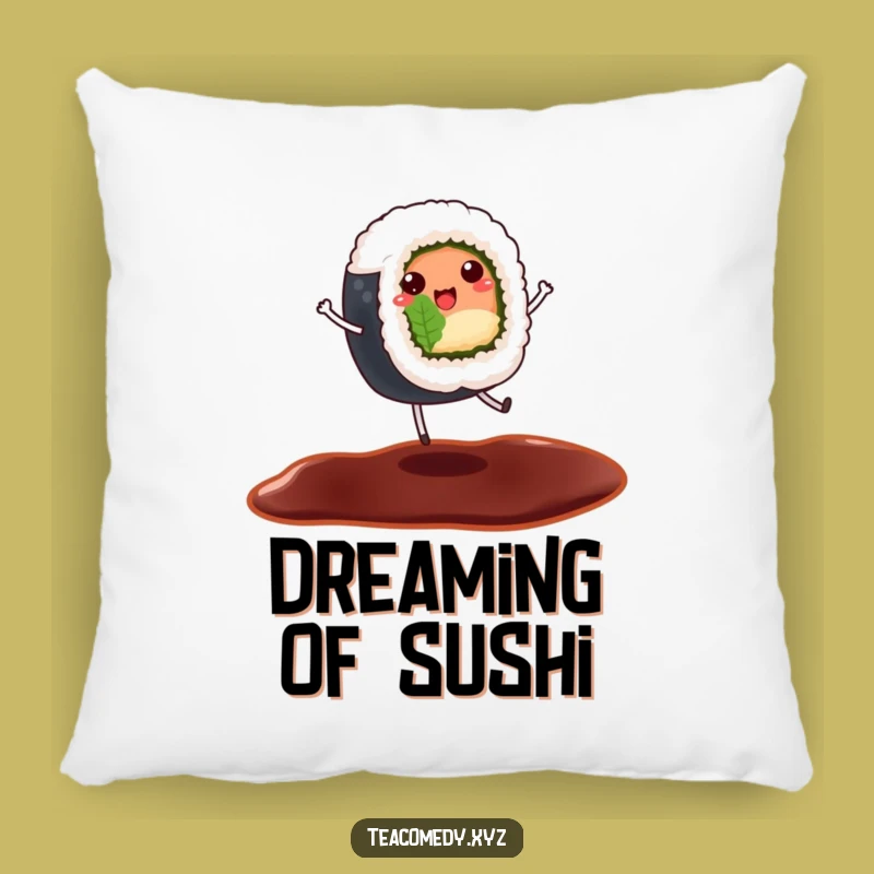 Funny Sushi Pillow - Dancing Roll Cushion, Hilarious Foodie Comfort Gift