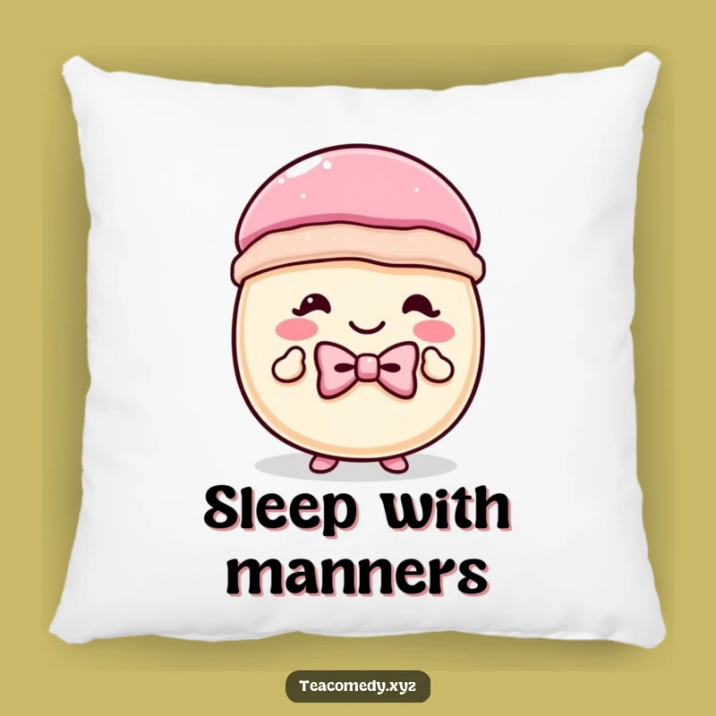 Funny Macaron Bowtie Curtsey Pillow: Cozy Charm, Hilarious Comfort Gift