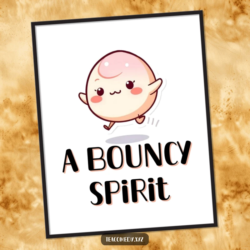 Funny Mochi Digital Art Print of an animated, bouncing mochi character, ready to add instant playful energy to any space.