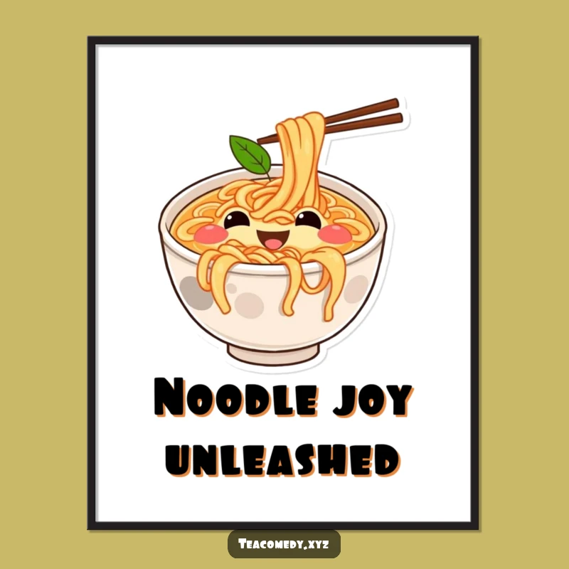Funny Ramen Digital Art - Bouncing Bowl Download, Hilarious Foodie Print Gift