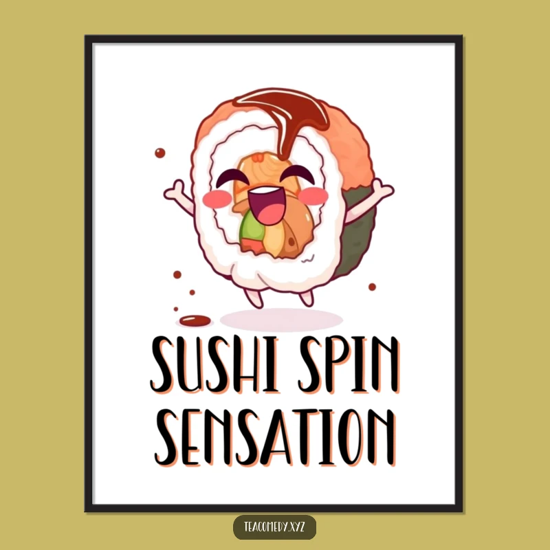 Funny Sushi Spin Digital Art: Instant Joy for Your Walls