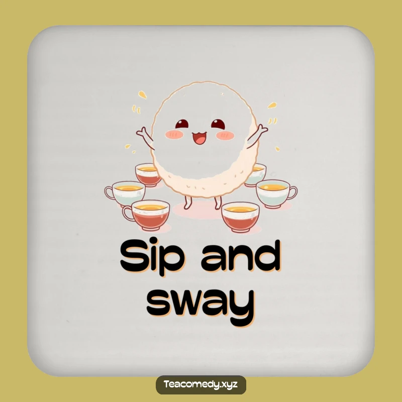 Funny Dancing Rice Ball Coasters (Set of 4): Protect Surfaces with Humor