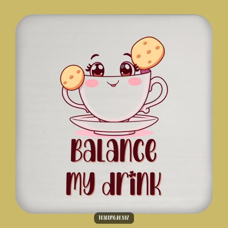 Funny Teacup Biscuit Balance Coaster: Protect Surfaces with Elegance, Hilarious