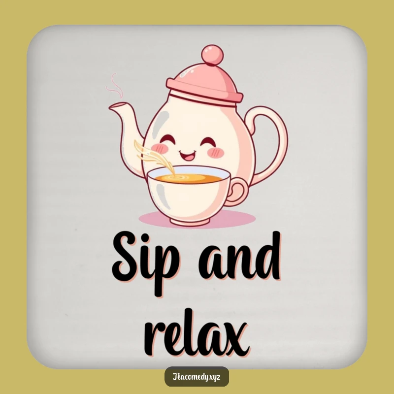 Funny Teapot Pour Coaster: Hilarious Tea Time Drink Protector