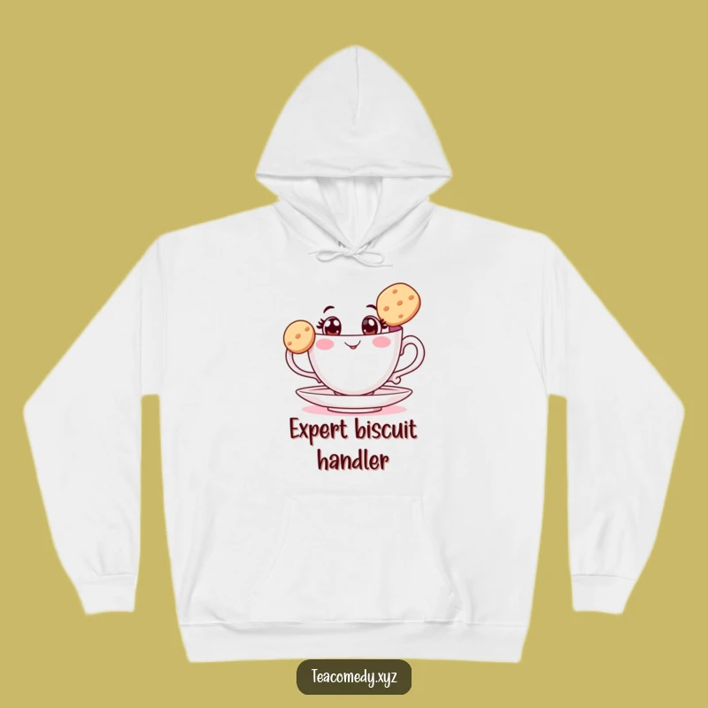 Funny Teacup Biscuit Balance Hoodie: Cozy Comfort, Hilarious Whimsy Gift