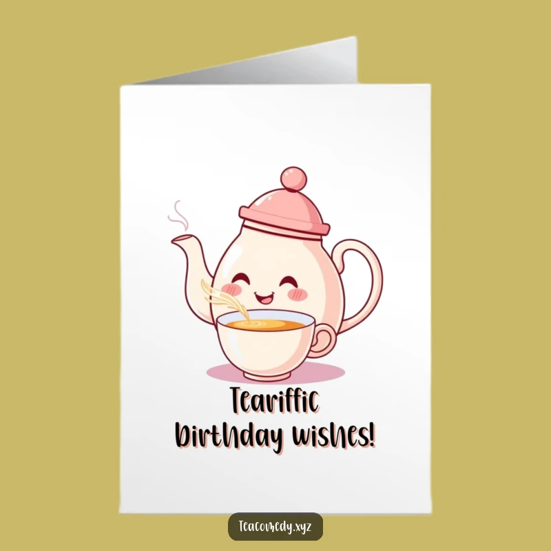Funny Free Printable Birthday Card: Teapot Pouring Joy, Downloadable Gift