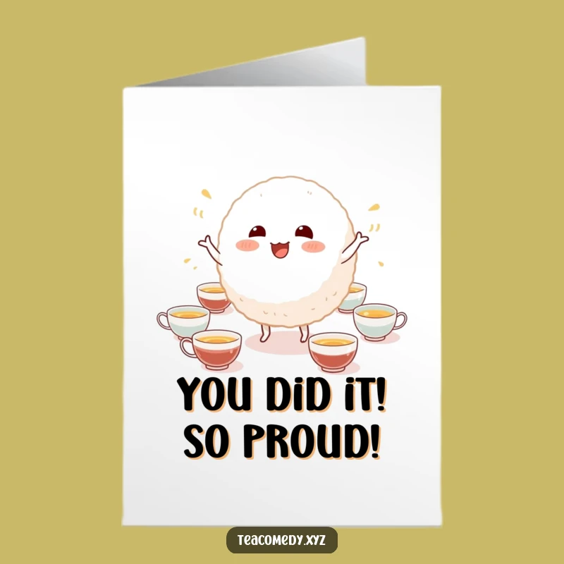 Free Printable Rice Ball Congrats Card - Silly Dance Downloadable Art